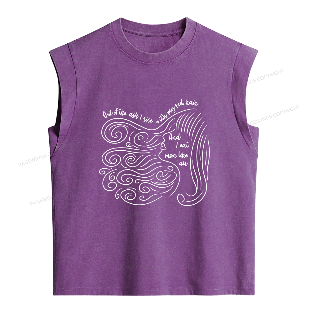 Pagewings Out Of The Ash I Rise With My Red Hair Women's Washed Tank Top