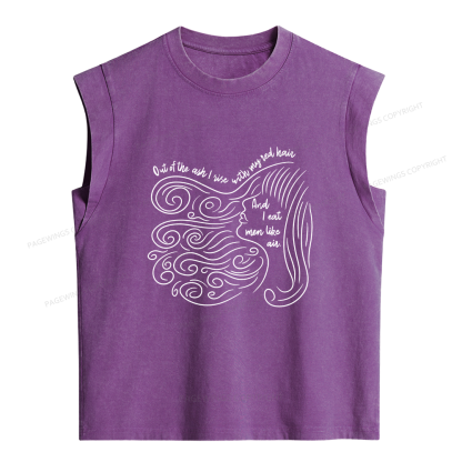 Pagewings Out Of The Ash I Rise With My Red Hair Women's Washed Tank Top
