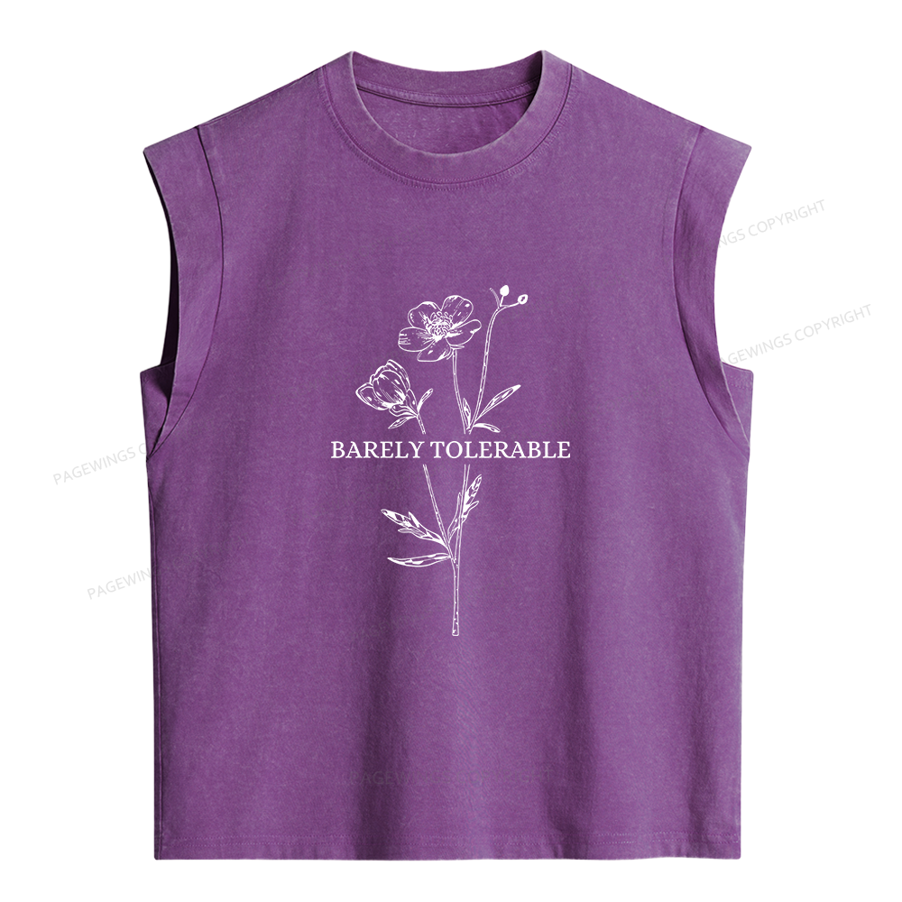Pagewings Barely Tolerable Women's Washed Tank Top