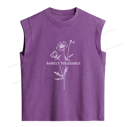 Pagewings Barely Tolerable Women's Washed Tank Top