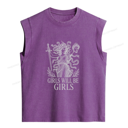 Pagewings Girls Will Be Girls Women's Washed Tank Top