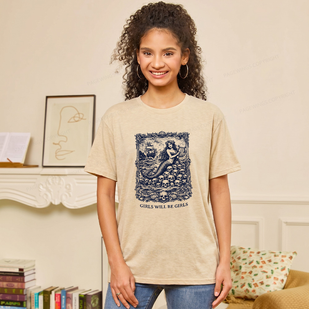 Pagewings Soft Girls Will Be Girls Unisex Heather T-Shirt