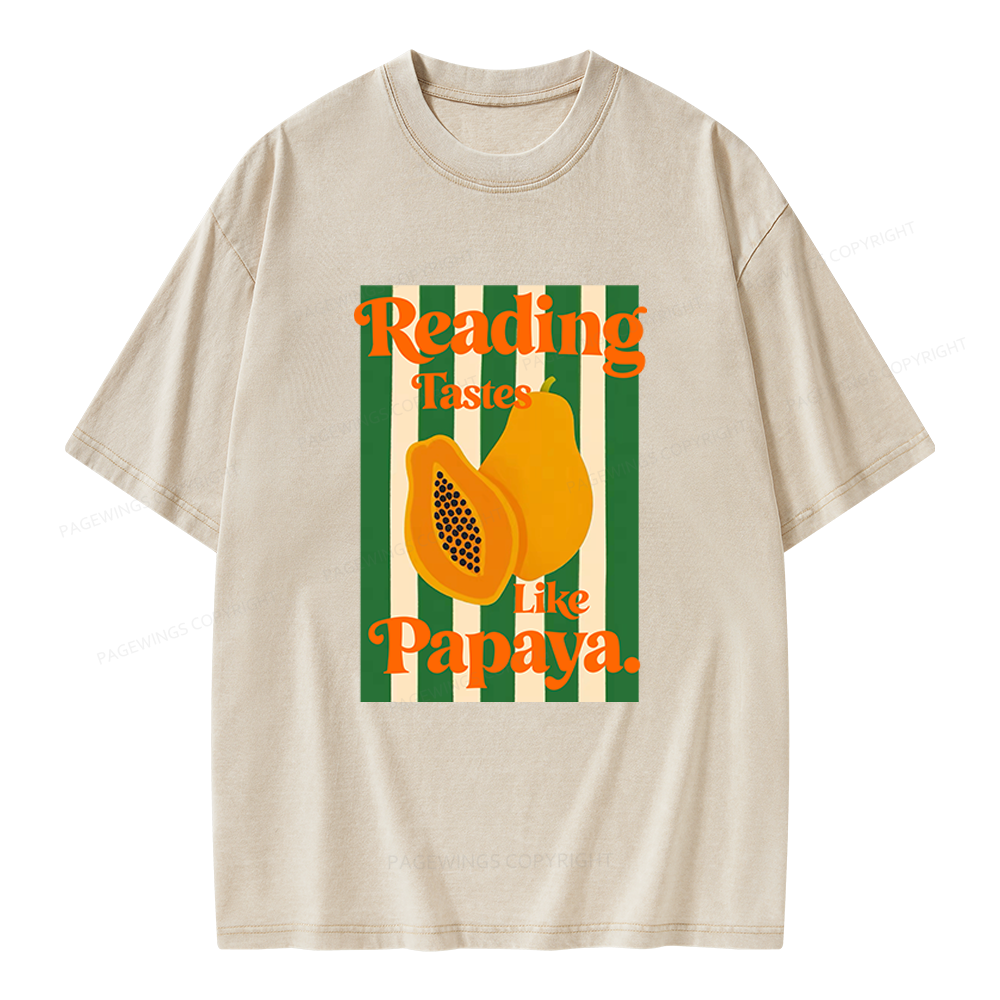 Pagewings Reading Tastes Like Papaya Unisex Washed T-shirt