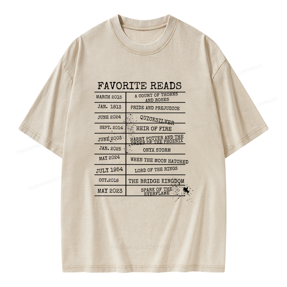 Pagewings Personalized Bookshelf Book Unisex Washed T-shirt
