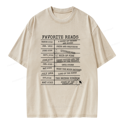 Pagewings Personalized Bookshelf Book Unisex Washed T-shirt
