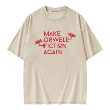 Pagewings Make Orwell Fiction Again Unisex Washed T-shirt