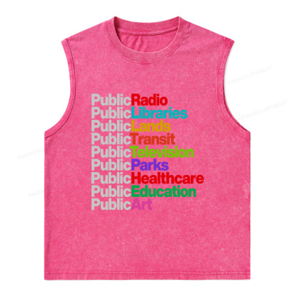 Pagewings Public Libraries Unisex Washed Tank Top