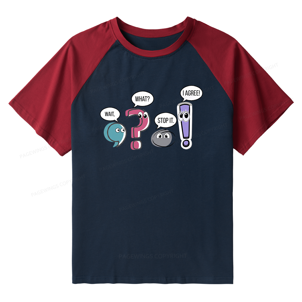 Pagewings Funny Grammar Raglan T-shirt