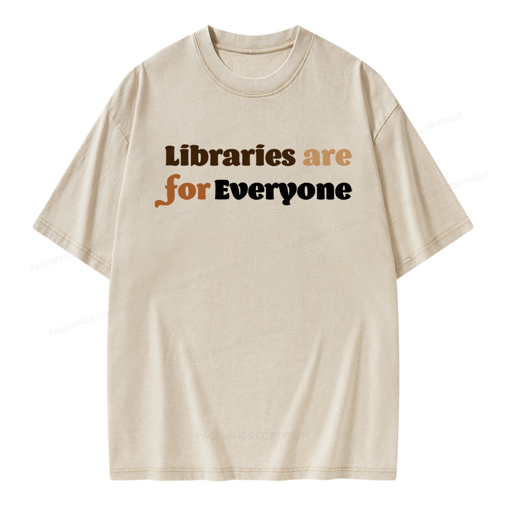 Pagewings Libraries are for Everyone Unisex Washed T-shirt