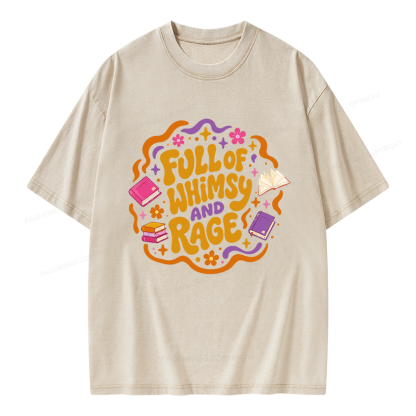 Pagewing Full Of Whimsy And Rage Unisex Washed T-shirt