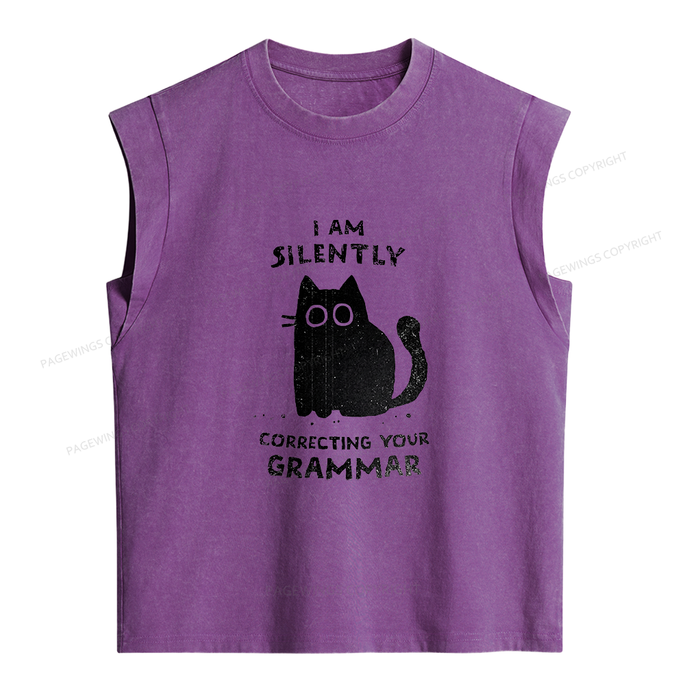 Pagewing Correcting Your Grammar Women's Washed Tank Top