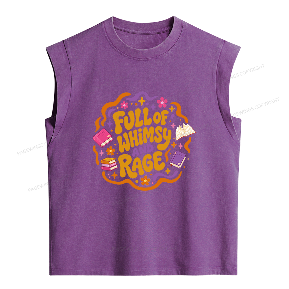 Pagewing Full Of Whimsy And Rage Women's Washed Tank Top