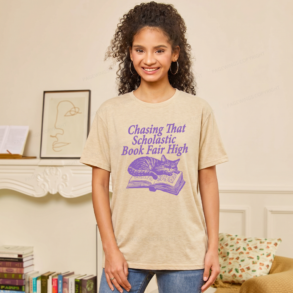 Pagewings Soft Chasing that Scholastic Book Fair High Unisex Heather T-Shirt