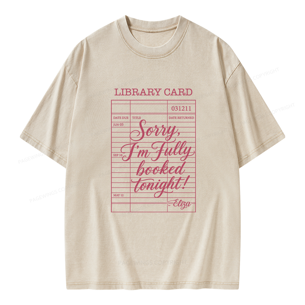 Pagewing Library Card Kindle Unisex Washed T-shirt