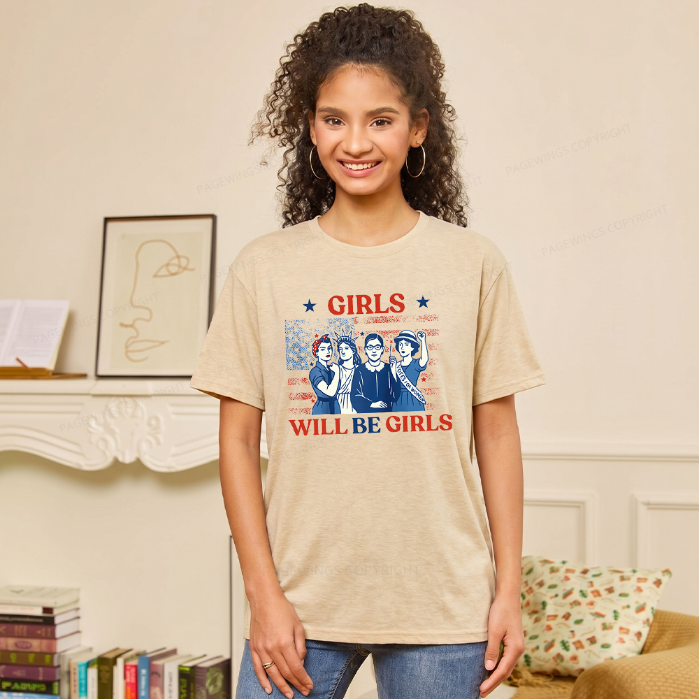 Pagewings Soft Girls Will be Girls Unisex Heather T-Shirt