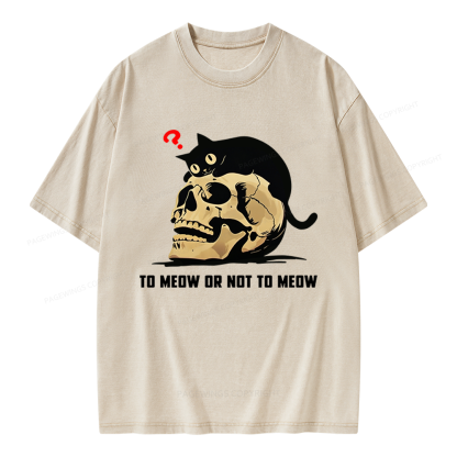 Pagewings To Meow Or Not To Meow Unisex Washed T-shirt