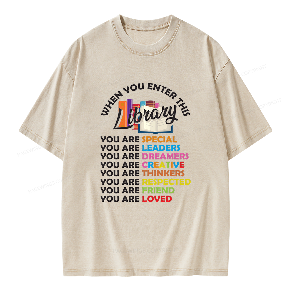 Pagewing When You Enter This Library Unisex Washed T-shirt