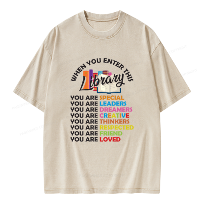 Pagewing When You Enter This Library Unisex Washed T-shirt