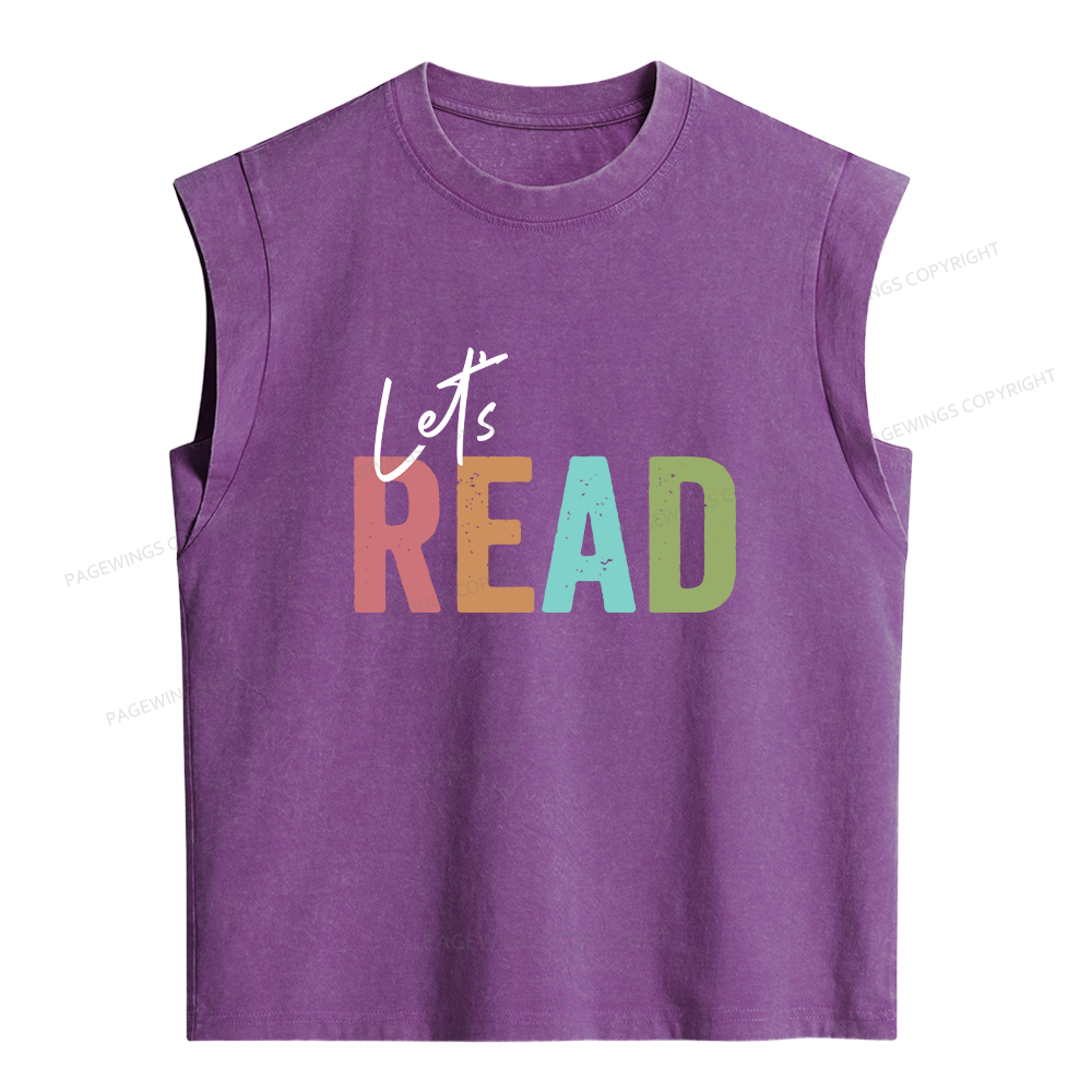 Pagewing Let's Read Women's Washed Tank Top