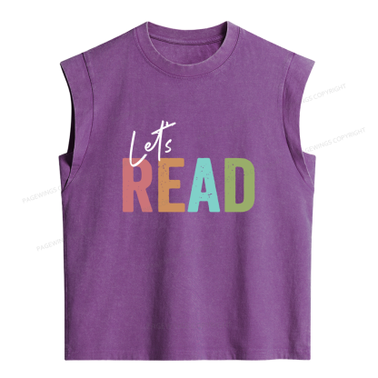 Pagewing Let's Read Women's Washed Tank Top