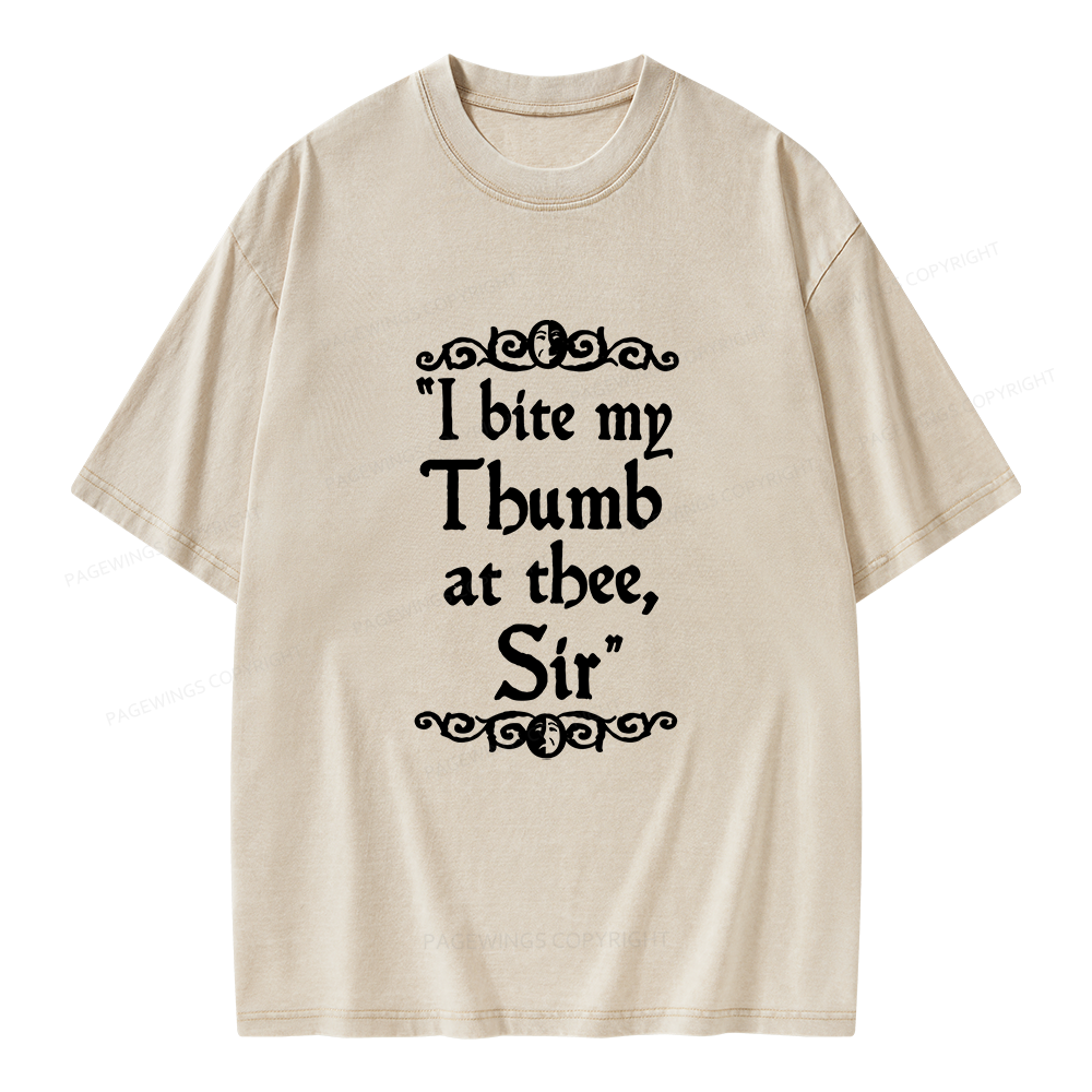 Pagewing I Bite My Thumb at Thee Unisex Washed T-shirt