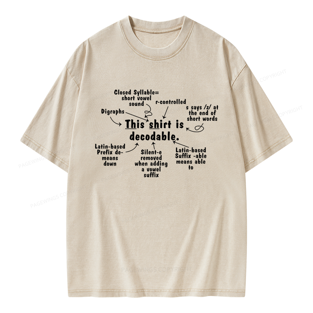 Pagewing This Shirt Is Decodable Unisex Washed T-shirt