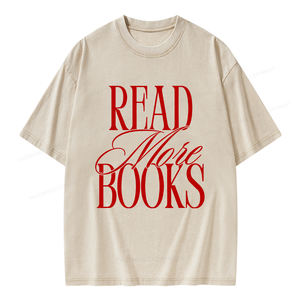 Pagewing Read More Books Unisex Washed T-shirt