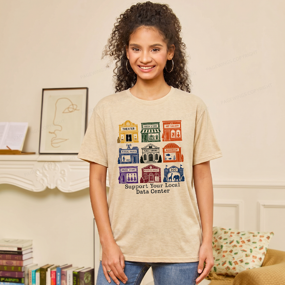 Pagewings Soft Support Your Local Data Center Unisex Heather T-Shirt