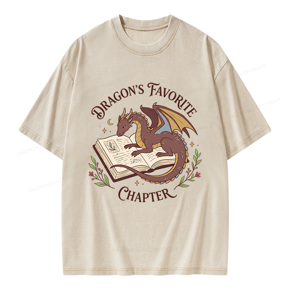 Pagewings Dragon's Favorite Chapter Unisex Washed T-shirt