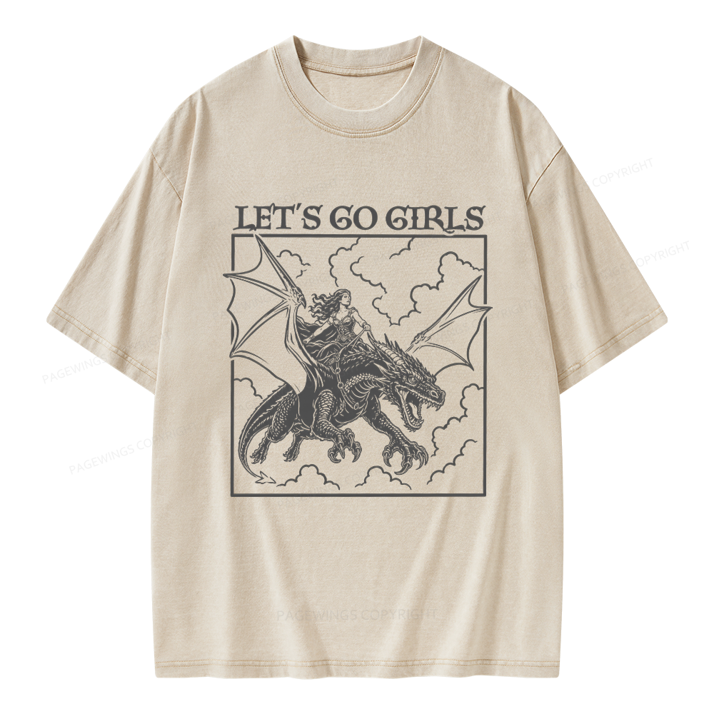 Pagewing Let's Go Girls Unisex Washed T-shirt