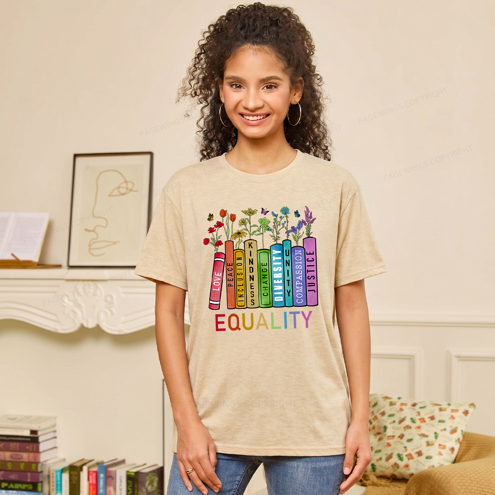 Pagewings Soft Equal Rights 11434 Bookish Unisex Heather T-Shirt