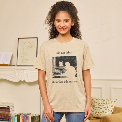 Pagewings Soft I Do Not Think Therefore I Do Not Am 13719 Bookish Unisex Heather T-Shirt