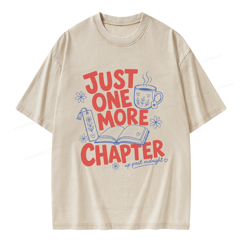 Pagewing Just One More Chapter Unisex Washed T-shirt