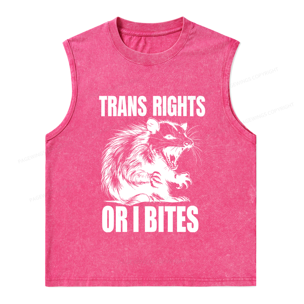 Pagewings Trans Rights15860 Bookish Unisex Washed Tank Top