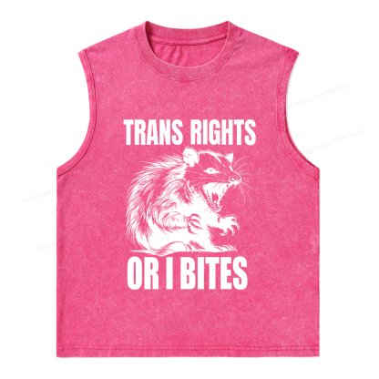 Pagewings Trans Rights15860 Bookish Unisex Washed Tank Top