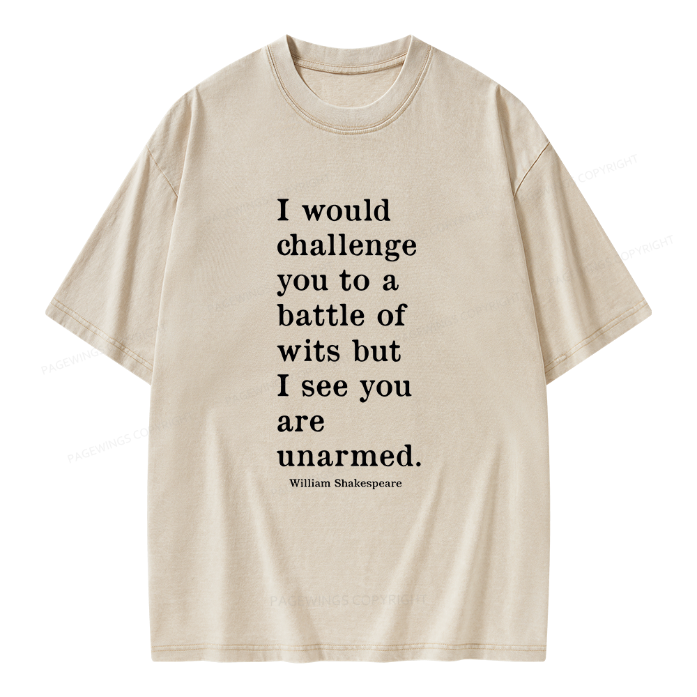 Pagewings Shakespeare Quote Unisex Washed T-shirt