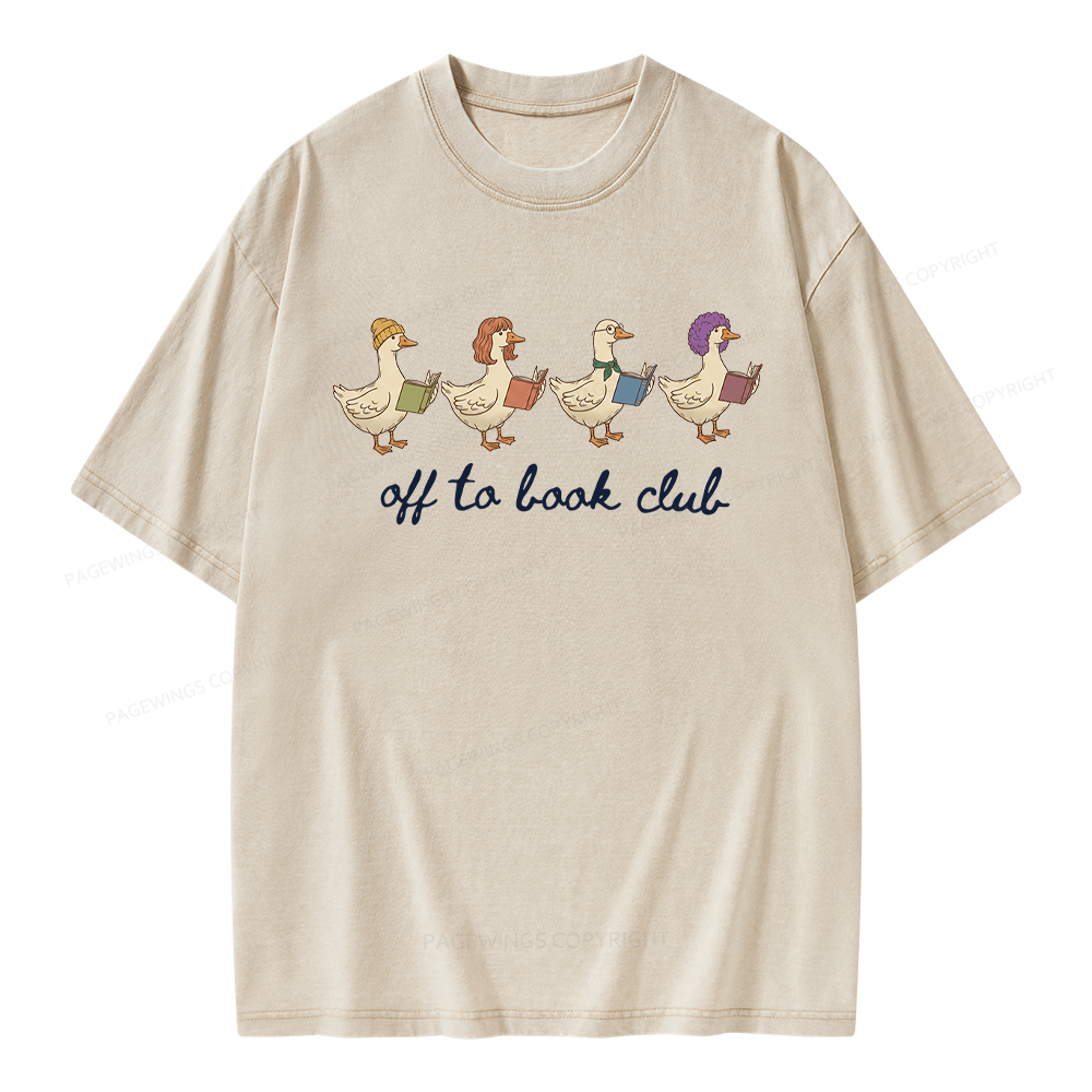 Pagewing Off To Book Club Unisex Washed T-shirt