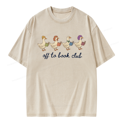Pagewing Off To Book Club Unisex Washed T-shirt