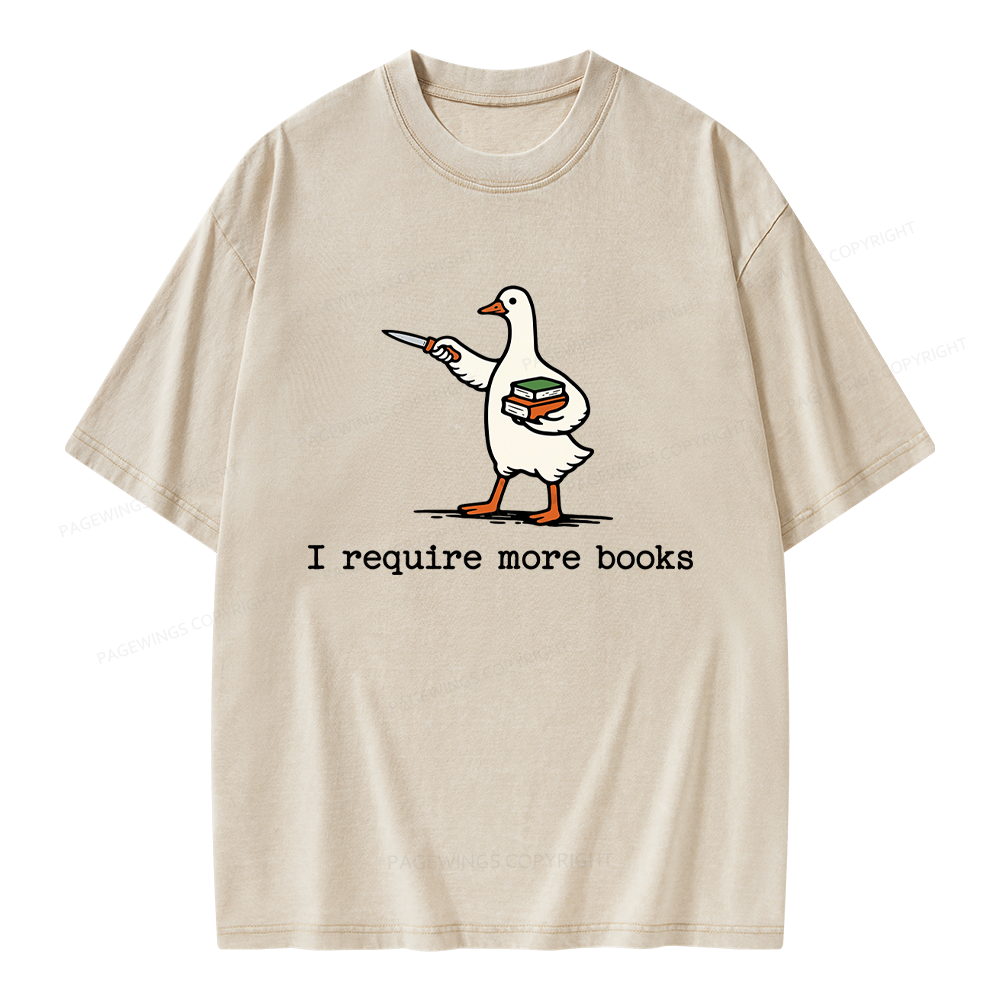 Pagewing Silly Goose Book Lover Unisex Washed T-shirt
