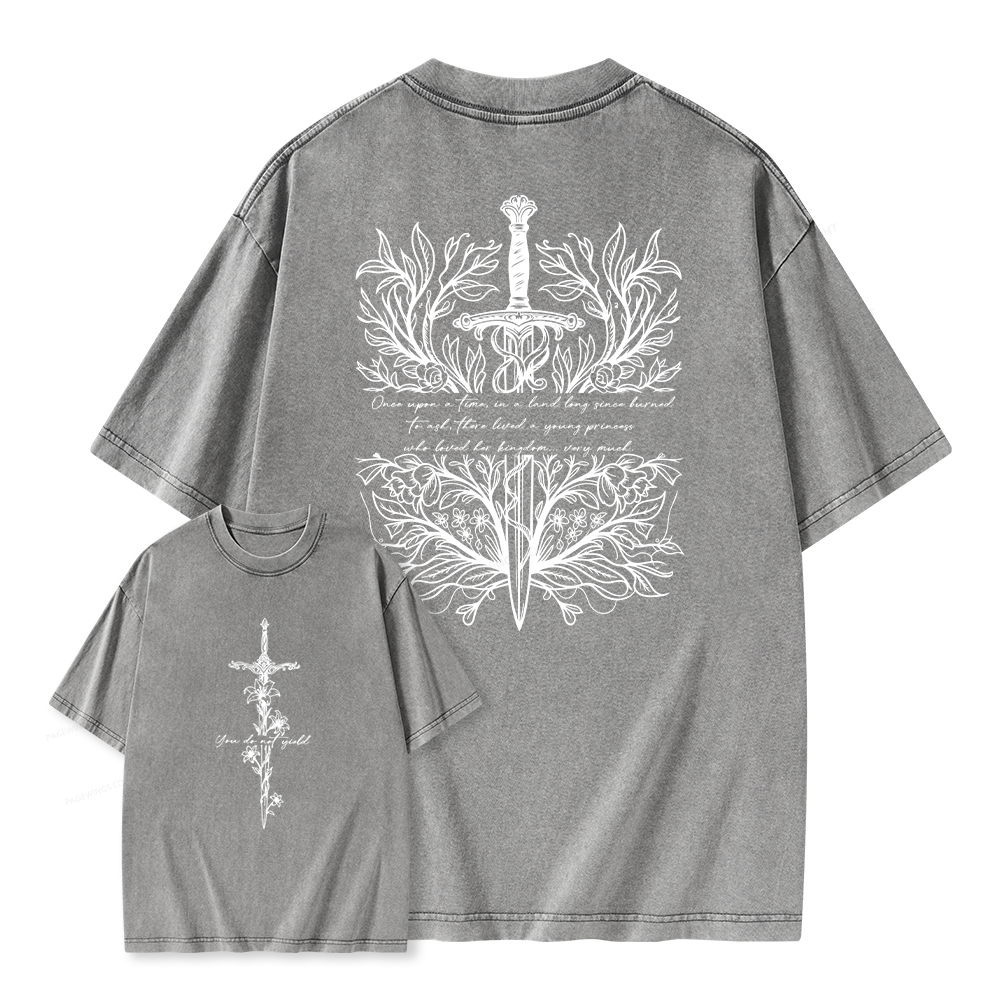 Pagewing Reading Fantasy Bookish Unisex Washed T-shirt