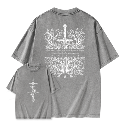 Pagewing Reading Fantasy Bookish Unisex Washed T-shirt