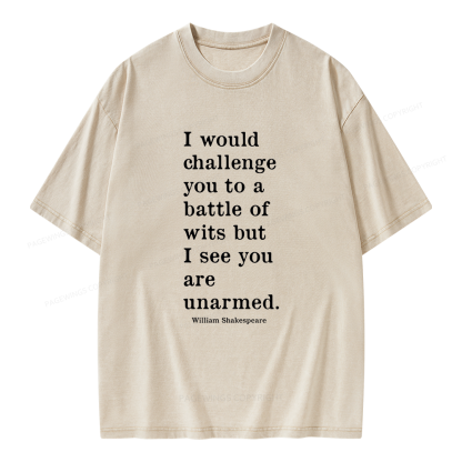 Pagewings Shakespeare Quote Unisex Washed T-shirt