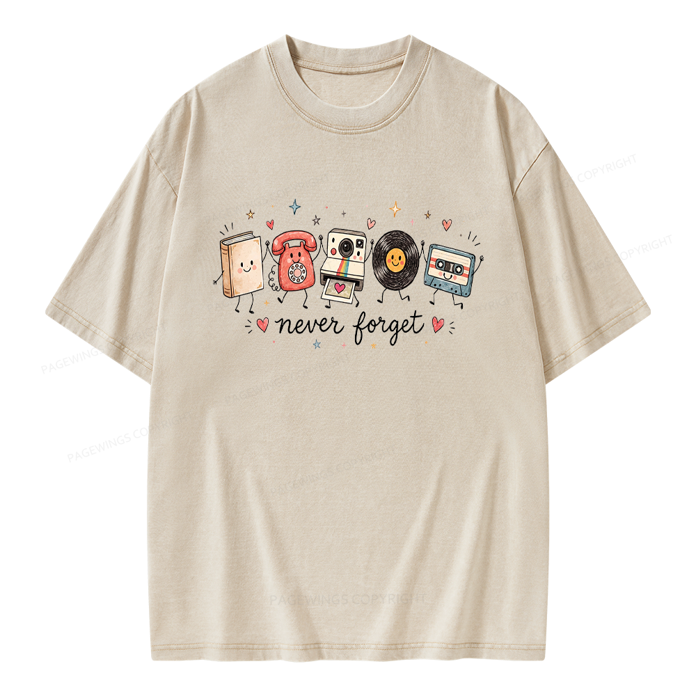 Pagewing Never Forget Unisex Washed T-shirt