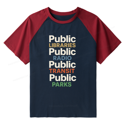 Pagewings Public Libraries 15687 Bookish Raglan T-shirt