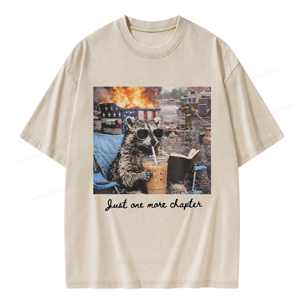 Pagewings Just One More Chapter Unisex Washed T-shirt