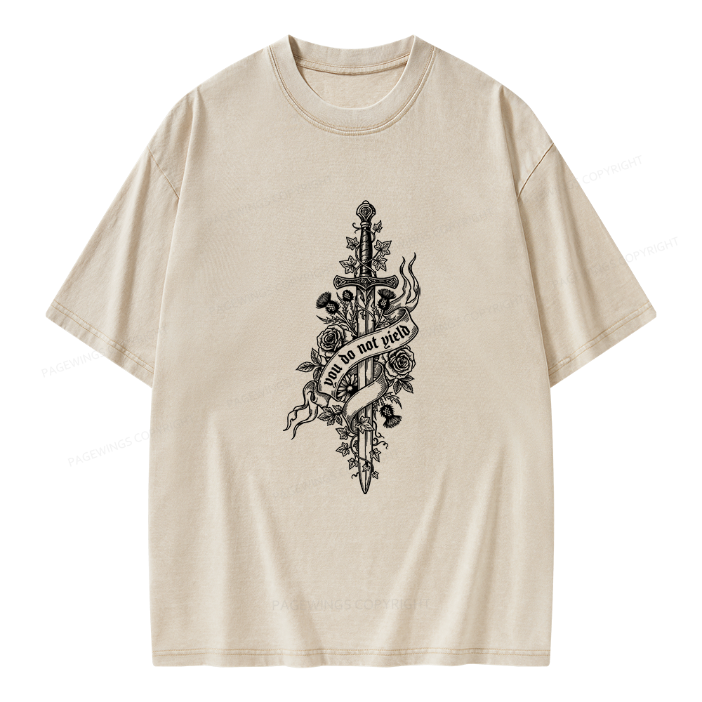 Pagewing Reading Fantasy Bookish Unisex Washed T-shirt