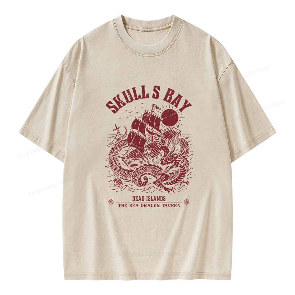 Pagewing Reading Fantasy Bookish Unisex Washed T-shirt