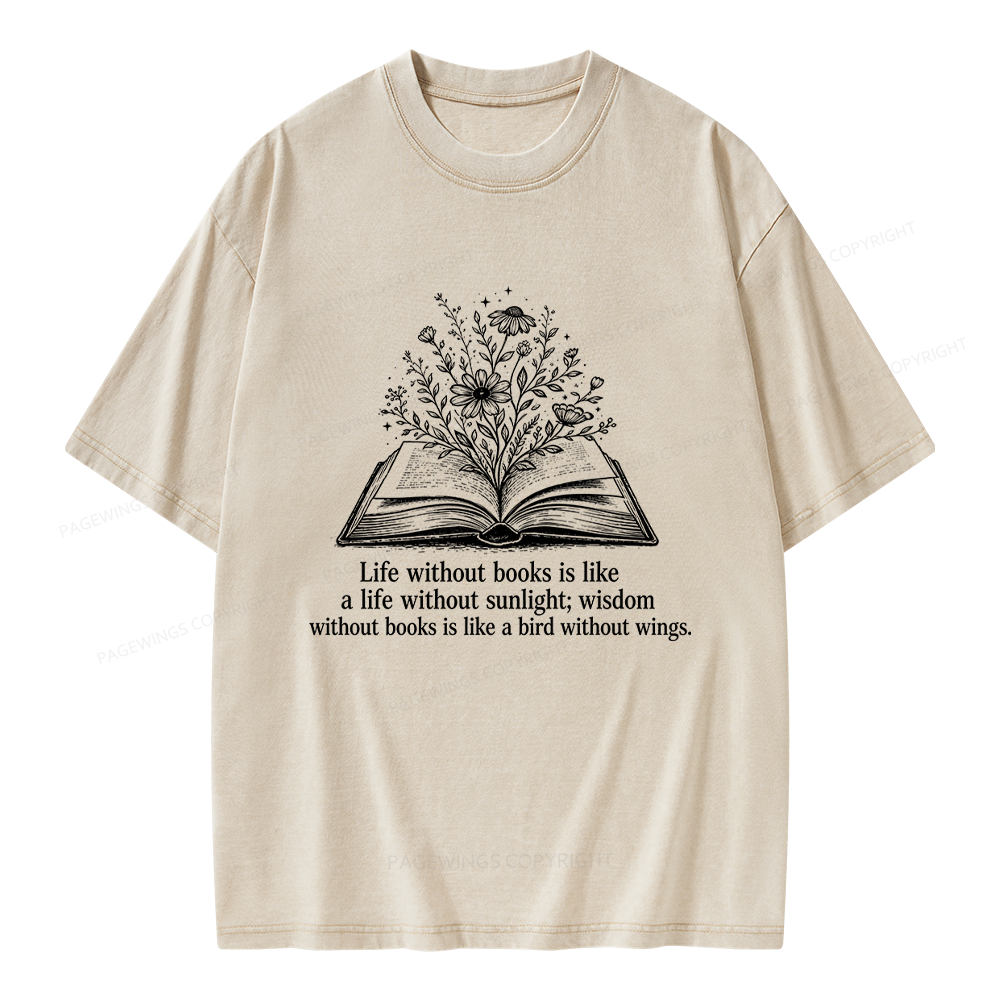 Pagewing Reading Quote Unisex Washed T-shirt