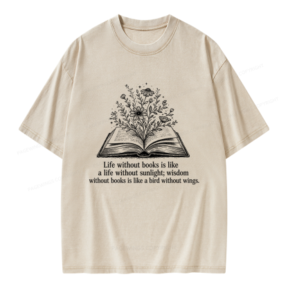 Pagewing Reading Quote Unisex Washed T-shirt