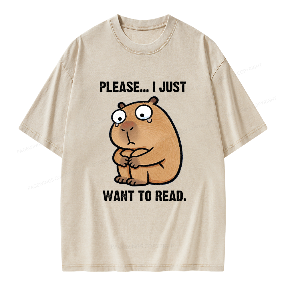 Pagewings I Just Want To Read Unisex Washed T-shirt